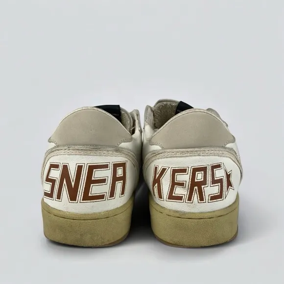 GOLDEN GOOSE Ball Star Canvas and Leather Bronze Metallic Sneakers US6 EU36