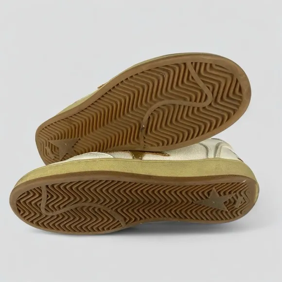 GOLDEN GOOSE Ball Star Canvas and Leather Bronze Metallic Sneakers US6 EU36