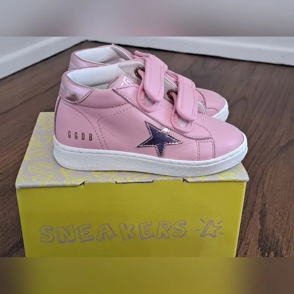 Golden Goose Girls June Ballstar Sole Sneakers Antique Pink Size 24