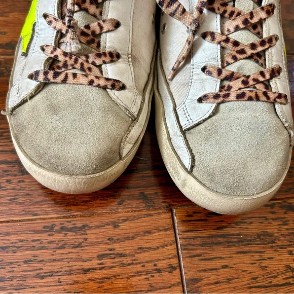 Golden Goose Superstar Fluo Star Canvas/Leather and Leopard Lace Euro 39