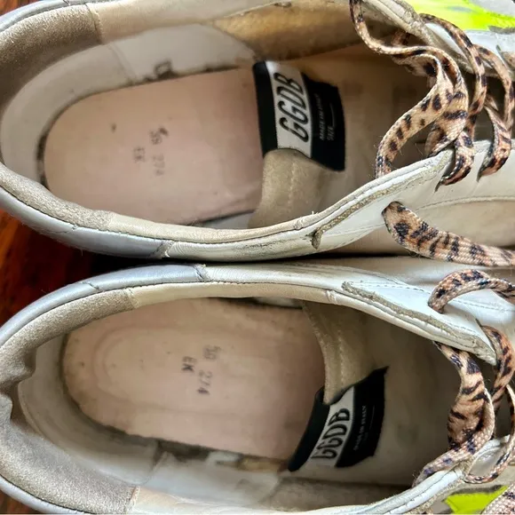 Golden Goose Superstar Fluo Star Canvas/Leather and Leopard Lace Euro 39