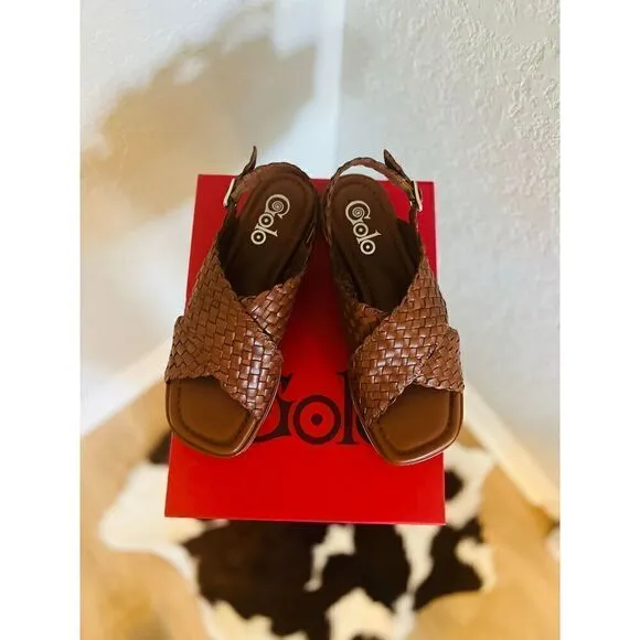 GOLO Criss Slingback Leather Sandal, Size 7.5, NWT