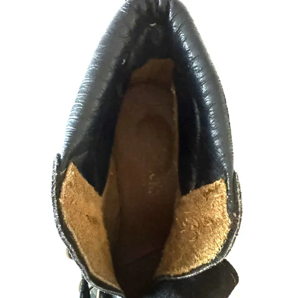 Gran Sasso Fashion Hiker Boots Women's 9M Black Suede Leather Lug Sole Italy