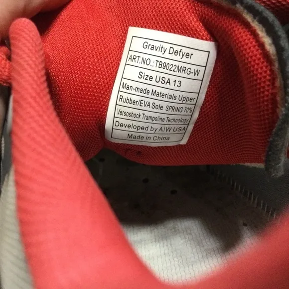 Gravity Defyer GDEFY Ion Athletic Shoes RED/GRAY Mens Walking SNEAKER SIZE 13