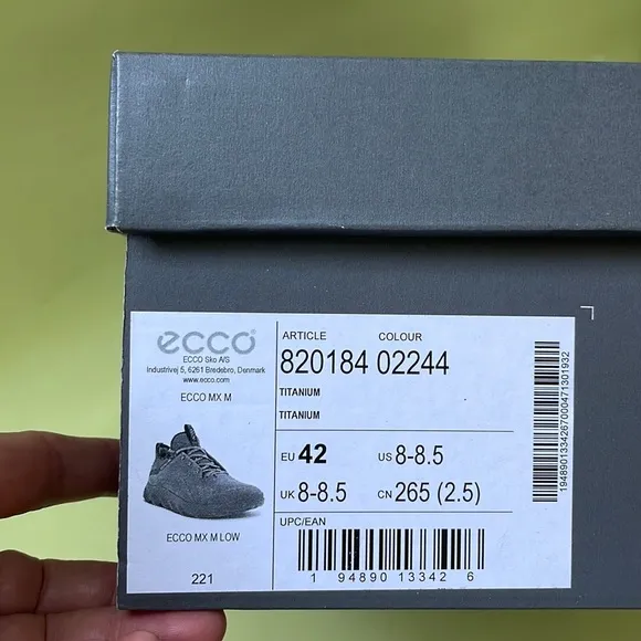 Gray Ecco/mx leather/textile shoes in original box