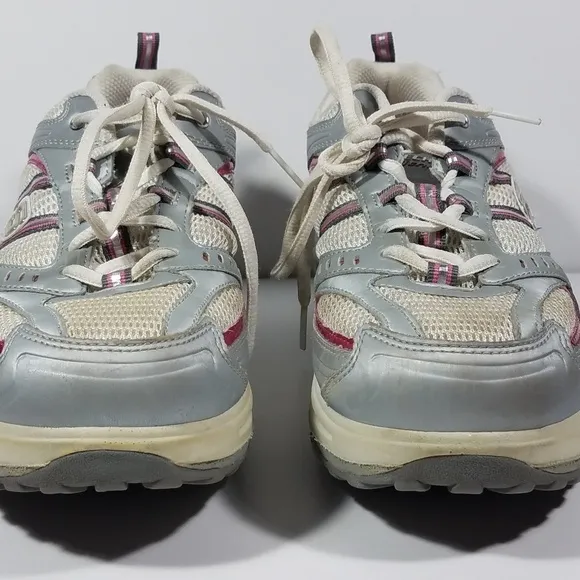 gray pink &amp; white Skechers ShapeUps size 9