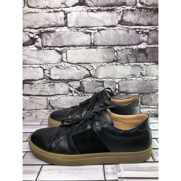 Greats All Black Leather Lace Up Casual Sneakers Shoes Men’s Sz 9.5M US/42.5EU