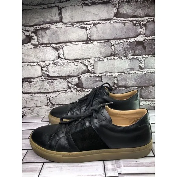 Greats All Black Leather Lace Up Casual Sneakers Shoes Men’s Sz 9.5M US/42.5EU