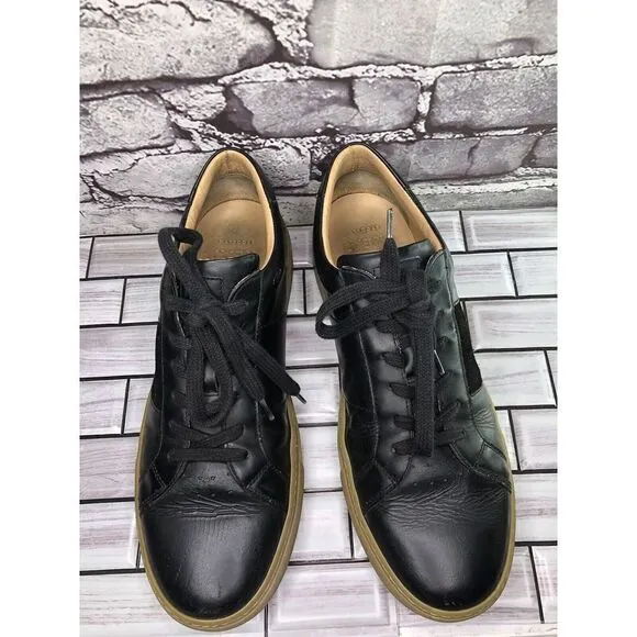 Greats All Black Leather Lace Up Casual Sneakers Shoes Men’s Sz 9.5M US/42.5EU