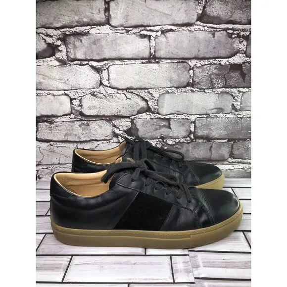 Greats All Black Leather Lace Up Casual Sneakers Shoes Men’s Sz 9.5M US/42.5EU