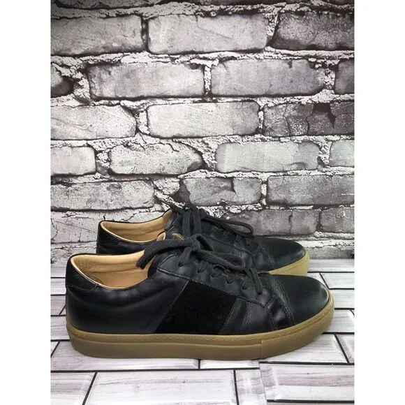 Greats All Black Leather Lace Up Casual Sneakers Shoes Men’s Sz 9.5M US/42.5EU