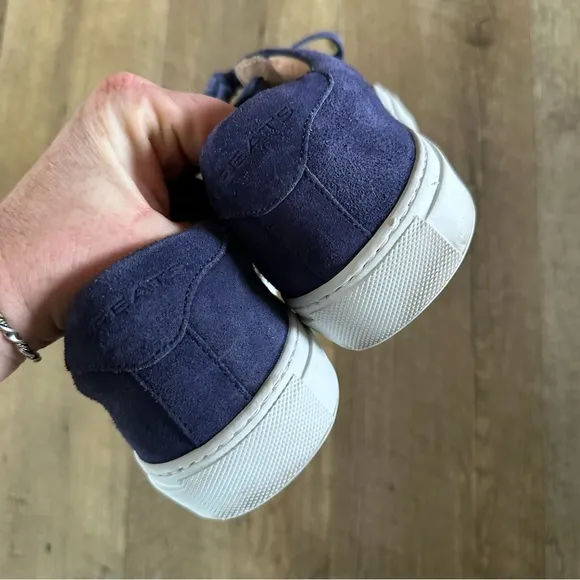 Greats Blue Suede Leather Low Sneakers