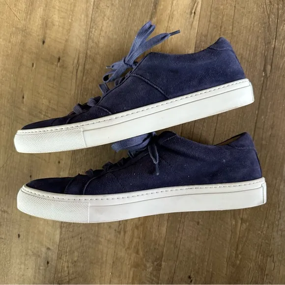 Greats Blue Suede Leather Low Sneakers