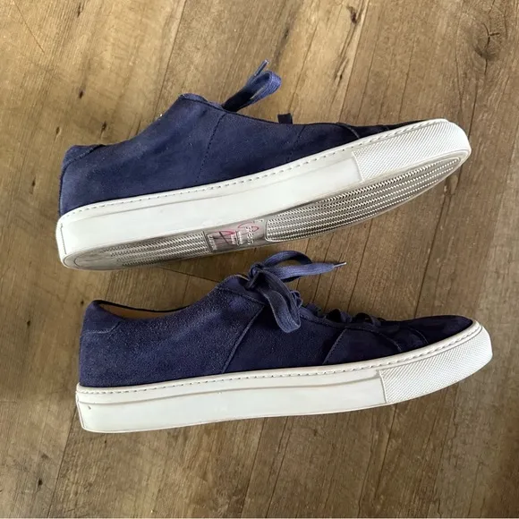 Greats Blue Suede Leather Low Sneakers