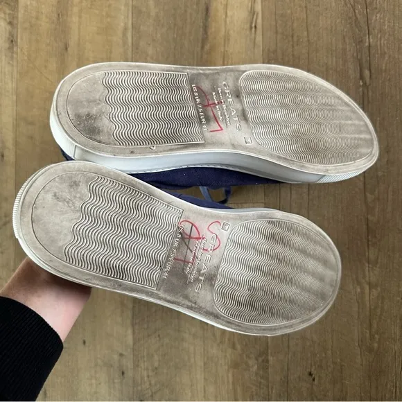 Greats Blue Suede Leather Low Sneakers