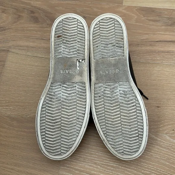 GREATS Men’s Royal Sneaker Black White Italian Leather Casual Shoes Size 11