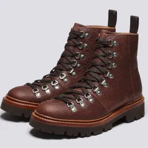 GRENSON Nanette Lace-Up Leather Hiking Boots - Tan Womens 8