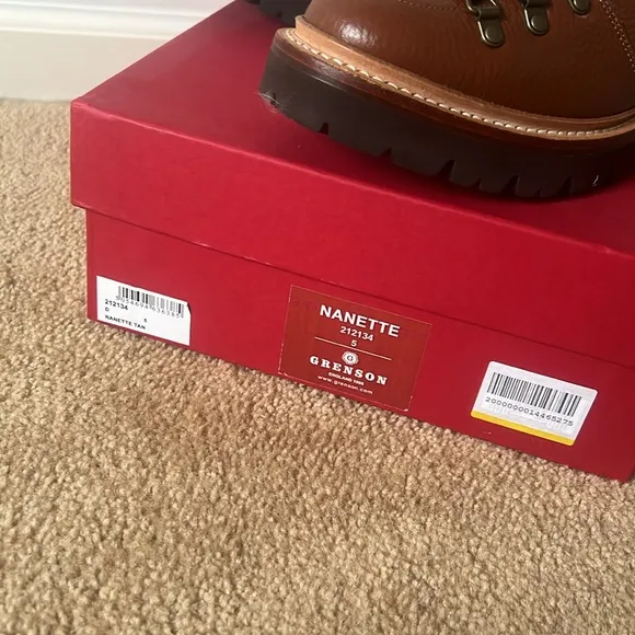 GRENSON Nanette Lace-Up Leather Hiking Boots - Tan Womens 8