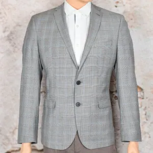 Grey Plaid BEN SHERMAN &quot;Camden&quot; Tailored Skinny Fit Blazer - 40R