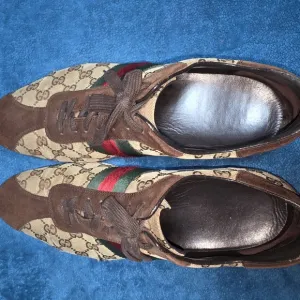 Gucci Brown and Tan Sneakers with Signature Monogram