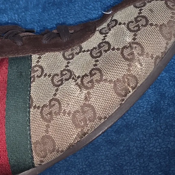 Gucci Brown and Tan Sneakers with Signature Monogram