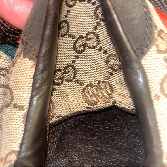 GUCCI GG Suede Canvas Classic Web Low Top Sneaker Brown/Beige Men's 11