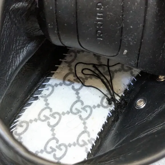 Gucci Monogram Sneakers Black Men 9.5 Canvas Leather