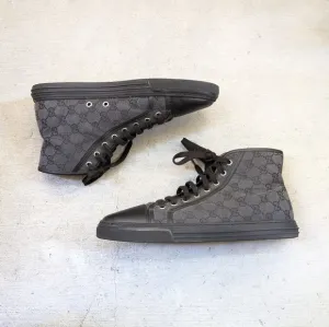 Gucci Monogram Sneakers Black Men 9.5 Canvas Leather