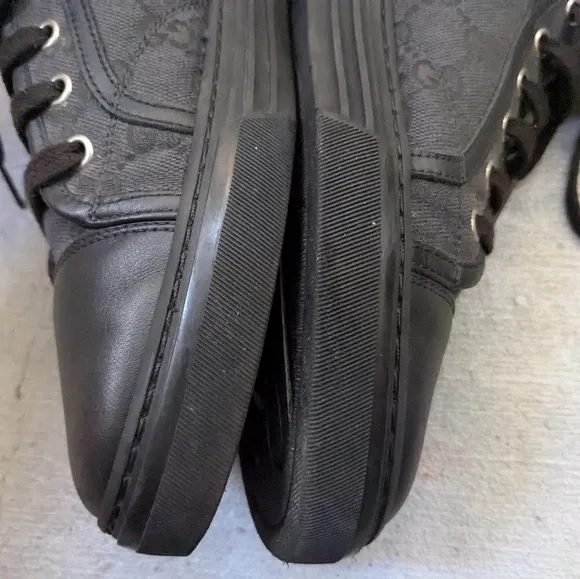 Gucci Monogram Sneakers Black Men 9.5 Canvas Leather