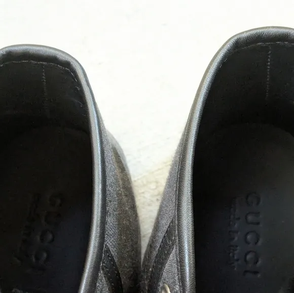 Gucci Monogram Sneakers Black Men 9.5 Canvas Leather