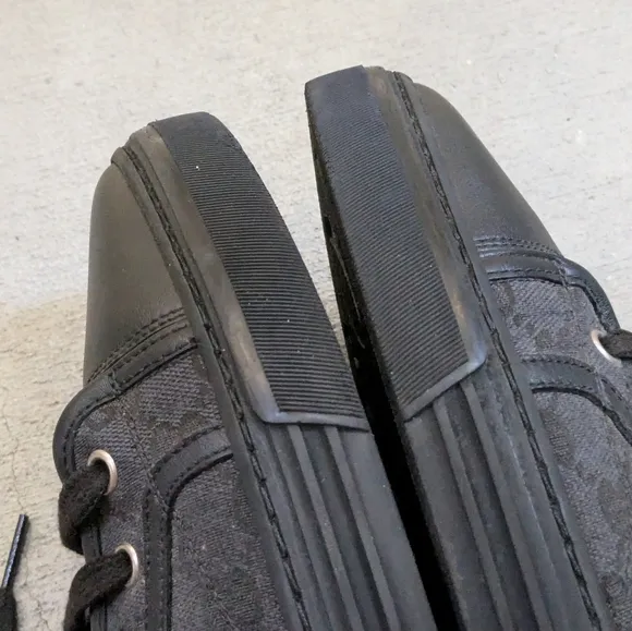 Gucci Monogram Sneakers Black Men 9.5 Canvas Leather