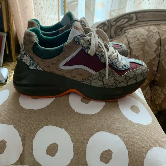 Gucci Red and Green Sneakers with Chunky Sole