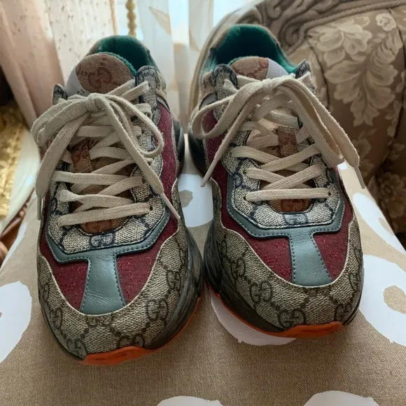 Gucci Red and Green Sneakers with Chunky Sole