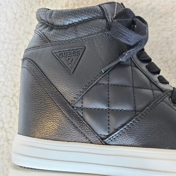 Guess - NWOT - hidden wedge black hi-top sneakers