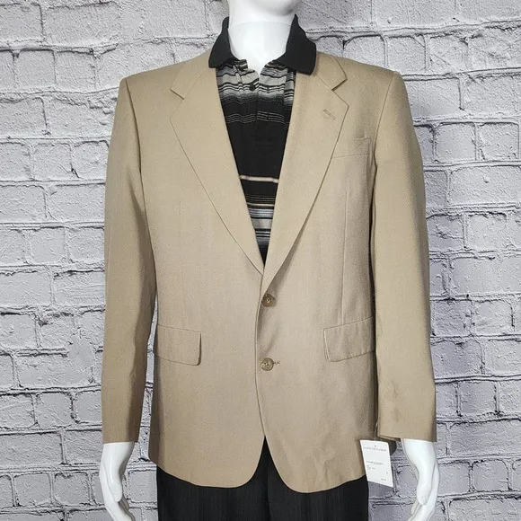 Hart Schaffner &amp; Marx Khaki Two Button Sports Coat, Mens 42R