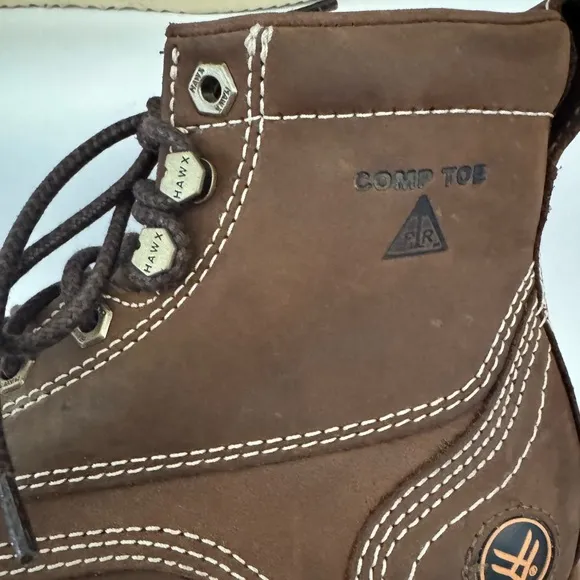 Hawx Men’s 6&quot; Grade Comp Moc Toe Work Boots, Brown Leather, Size 7D, NWT