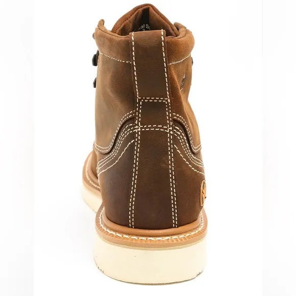 Hawx Men’s 6&quot; Grade Comp Moc Toe Work Boots, Brown Leather, Size 7D, NWT