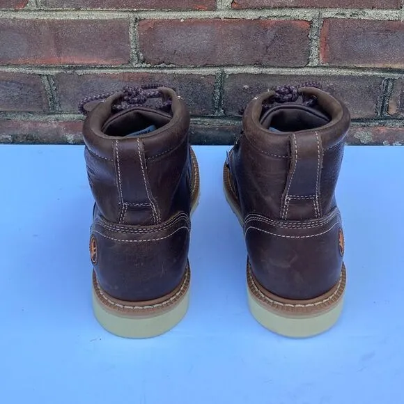 HAWX MEN'S USA WEDGE WORK BOOTS - STEEL TOE Size 9D