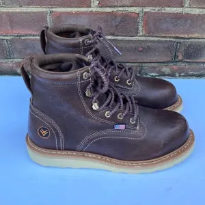 HAWX MEN'S USA WEDGE WORK BOOTS - STEEL TOE Size 9D
