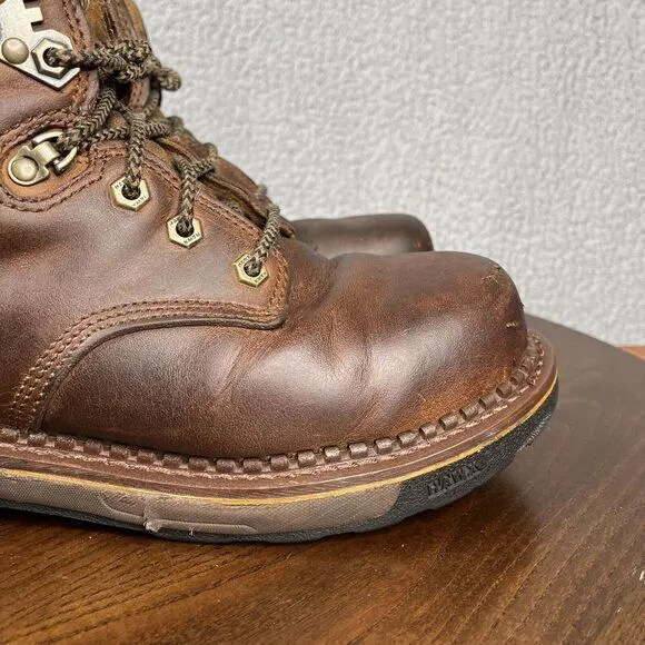 Hawx Shoes Mens size 8.5 D Brown Combat‎ Boots Leather Comp Toe Work BHXCORPW105