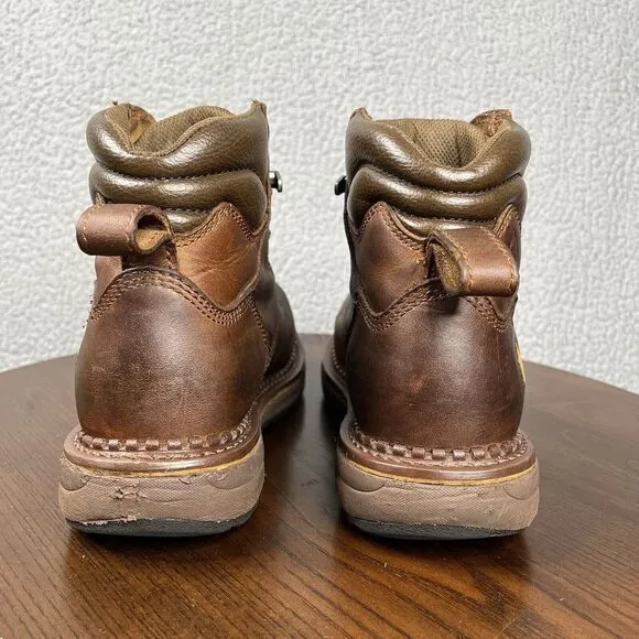 Hawx Shoes Mens size 8.5 D Brown Combat‎ Boots Leather Comp Toe Work BHXCORPW105