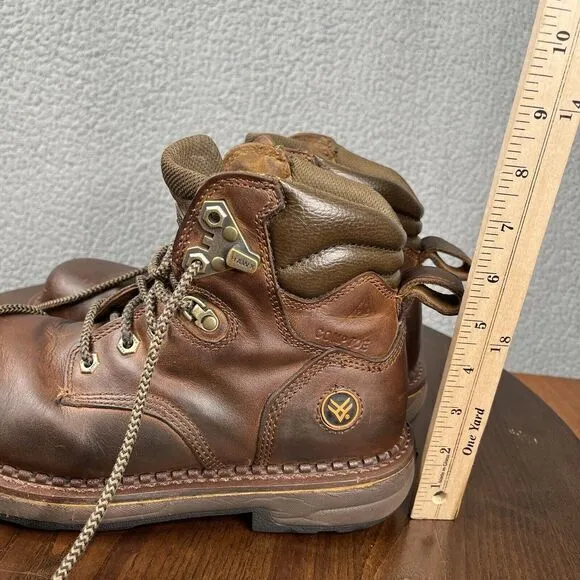 Hawx Shoes Mens size 8.5 D Brown Combat‎ Boots Leather Comp Toe Work BHXCORPW105