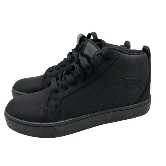Heelys Skate Shoe Racer 20 Mid Black Nylon Canvas Sneakers Youth Size 6