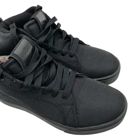 Heelys Skate Shoe Racer 20 Mid Black Nylon Canvas Sneakers Youth Size 6