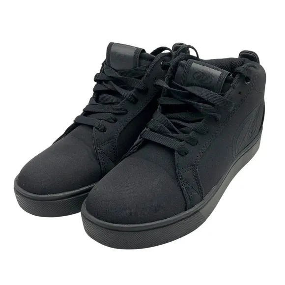 Heelys Skate Shoe Racer 20 Mid Black Nylon Canvas Sneakers Youth Size 6