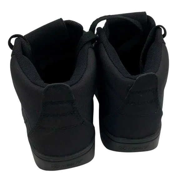 Heelys Skate Shoe Racer 20 Mid Black Nylon Canvas Sneakers Youth Size 6