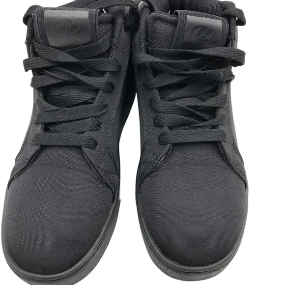 Heelys Skate Shoe Racer 20 Mid Black Nylon Canvas Sneakers Youth Size 6
