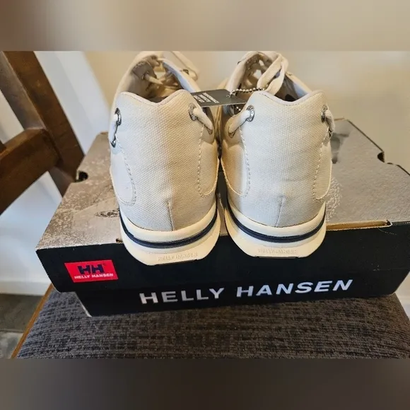 HELLY HANSON MEN'S LATITUDE 60 OYSTER LACE-UP CANVAS SNEAKERS SIZE 9.5
