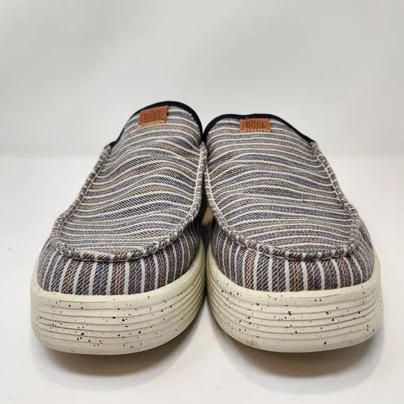 Hey Dude Men Austin M Workwear Slip On Casual Shoe Loafer Size 12 Blue Stripe