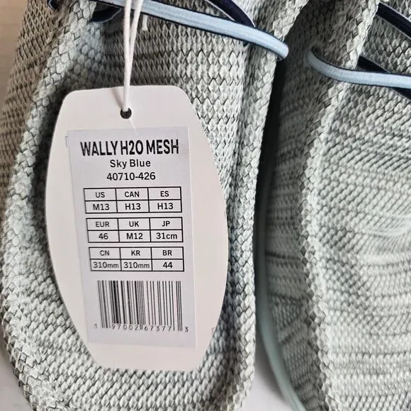 Hey Dude Wally H20 Mesh Shoes Size 13 Sky Blue Mens Slip On Casual Sneakers